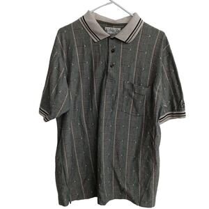 EUC Grand Slam Men's Black and Cream Short Sleeve Polo/Golf Shirt Size Large